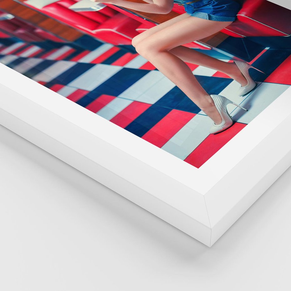 Plakat w ramie 30x40 - Ikoniczna Uroda - retro, Marylin Monroe - rama biała