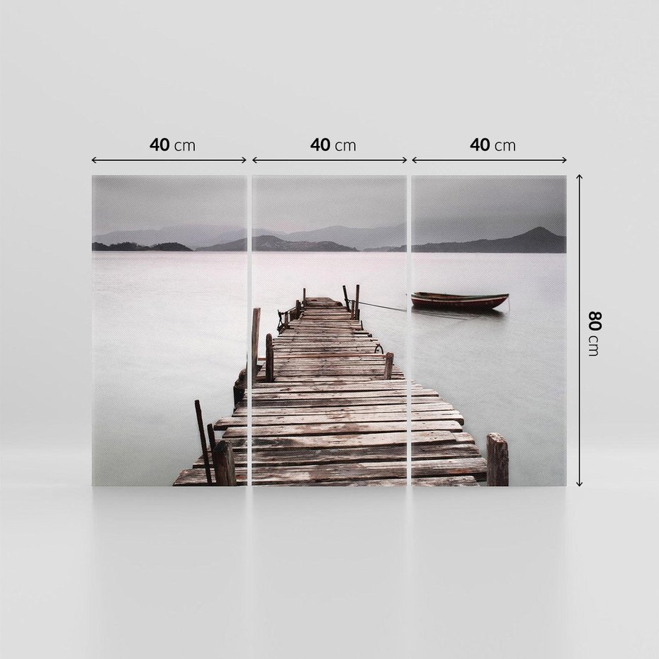 Obraz na płótnie 120x80 - Spokój nad Jeziorem - pomost, jezioro