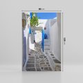 Obraz na płótnie 80x120 - Uroki Santorini: Perspektywiczna Uliczka - uliczka, perspektywa