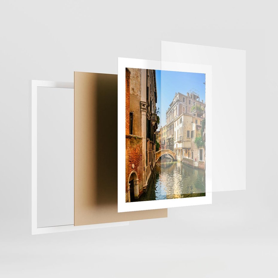 Plakat w ramie 40x50 - Magia Kanałów Weneckich - Wenecja, kanały - rama biała