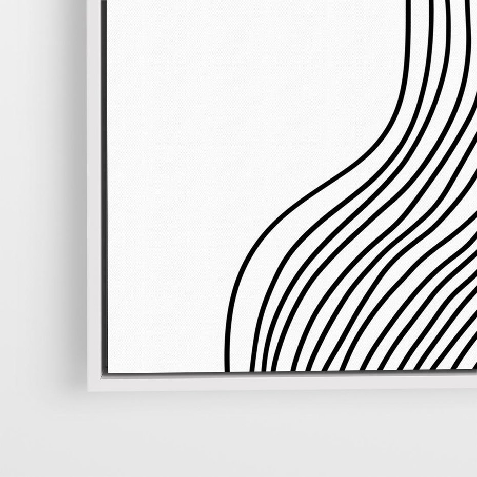 Obraz w ramie 50x50 - Refrakcje Przestrzeni - mnimalistyczna forma, czarne linie - rama biała