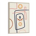 Obraz w ramie 50x70 - Manifestacje Dziwności - abstrakcja w stylu picasso, beżowe tło - rama drewno
