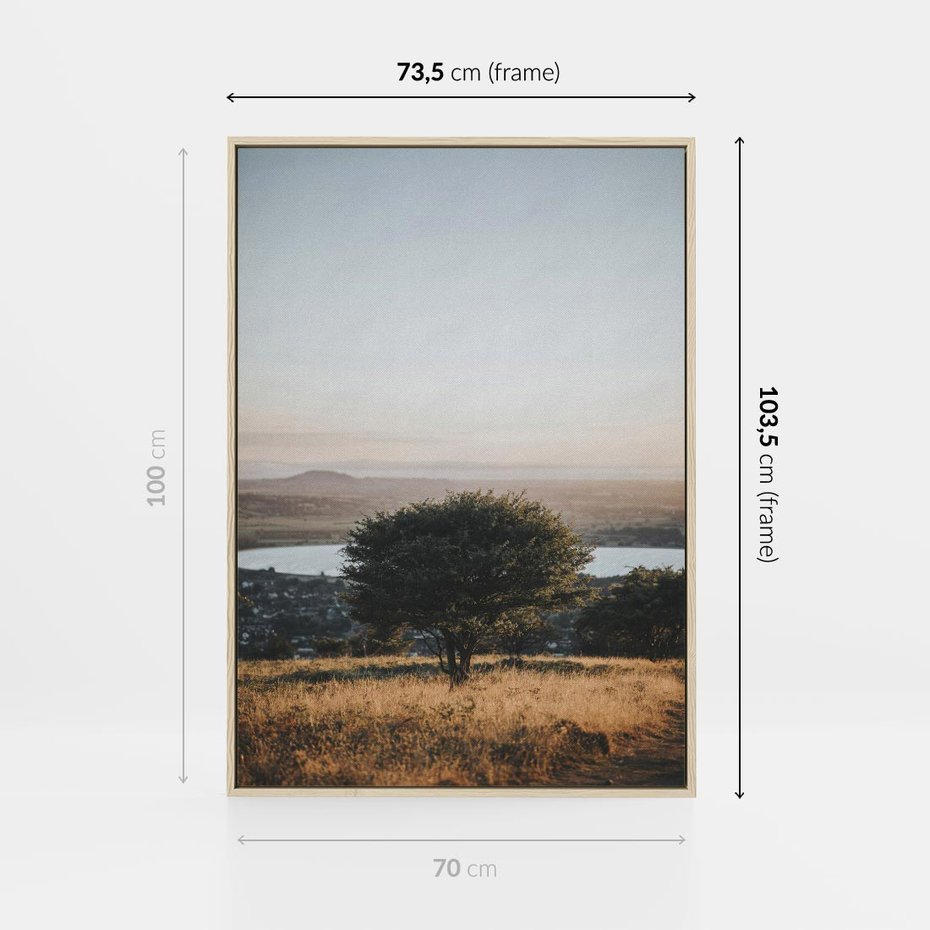 Obraz w ramie 70x100 - Siła Natury - drzewo, pejzaż - rama drewno