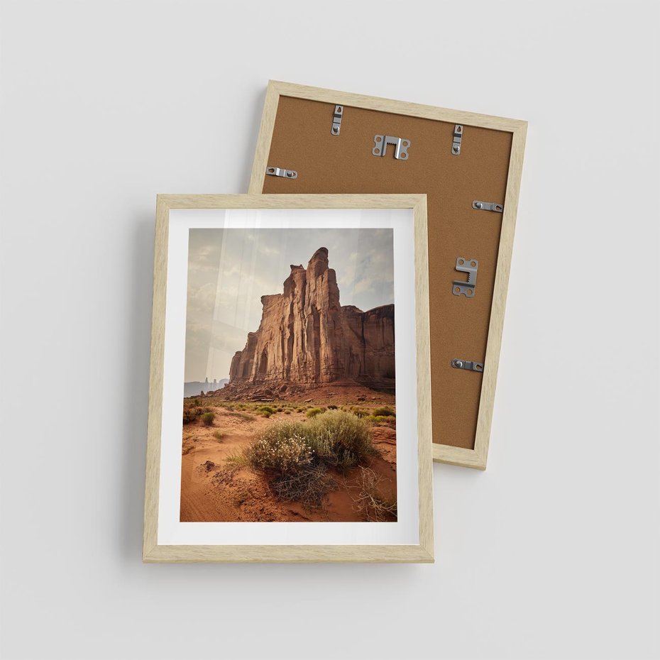 Plakat w ramie 30x40 - Pejzaż pustynnego kanionu - pustynia, kanion - rama drewno