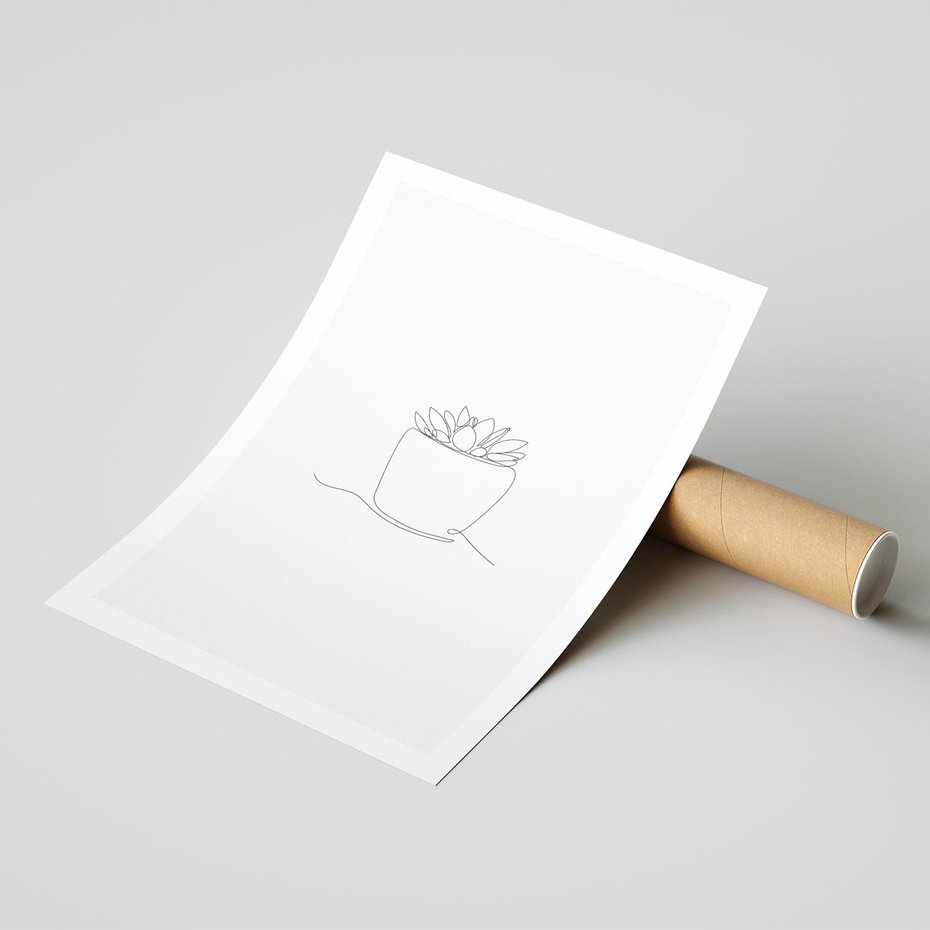 Plakat bez ramy 30x40 - Rozkwitające Echa - szkic, minimalizm