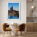 Plakat w ramie 40x50 - Miasto nad Rzeką - miasto, rzeka - rama drewno