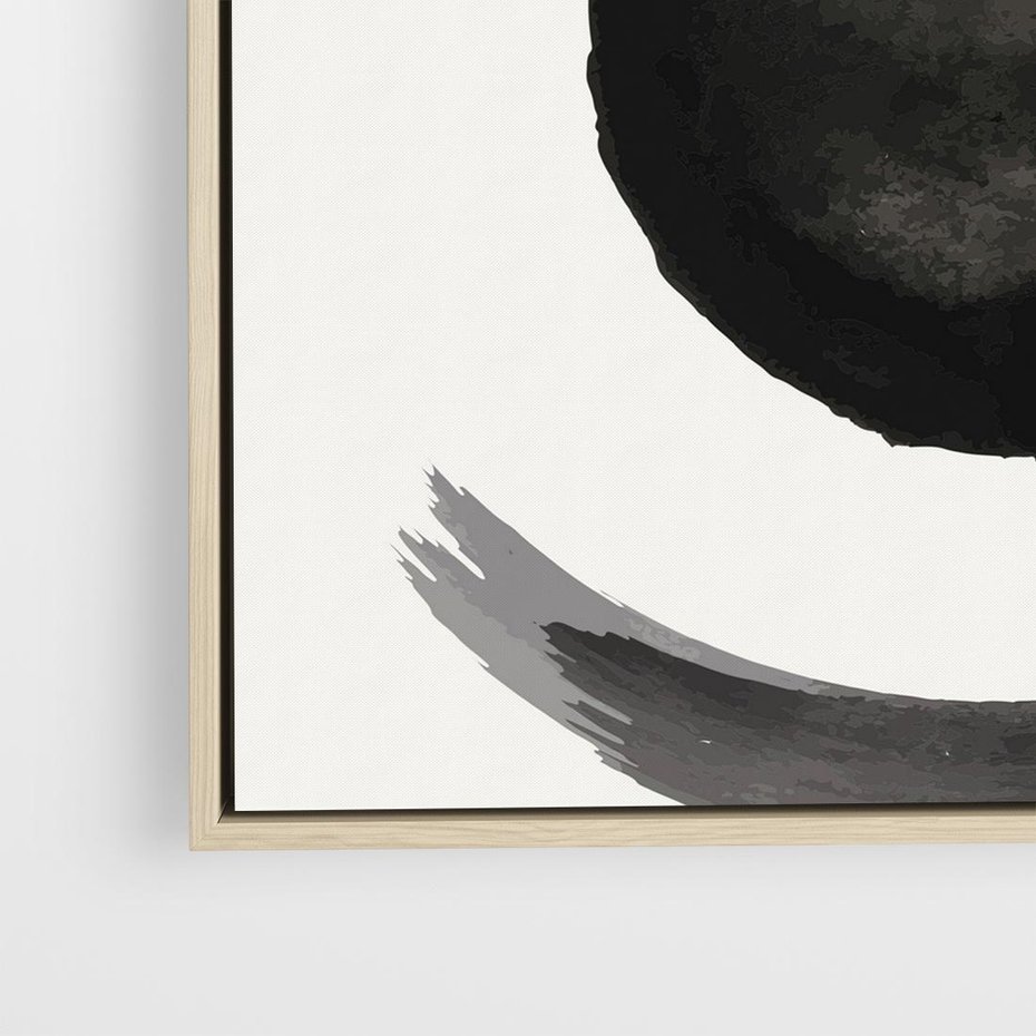 Obraz w ramie 80x80 - Bezczasowe Echo - abstrakcyjne plamy okręgi, akwarelowe - rama drewno