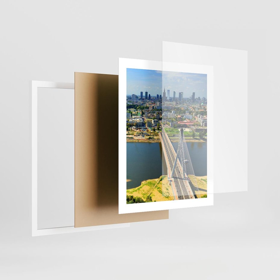Plakat w ramie 40x50 - Most w metropolii - most, miato - rama biała