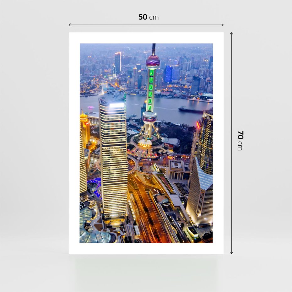 Plakat bez ramy 50x70 - Wzgórza Mieściny - wieżowce, miasto