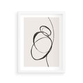 Plakat w ramie 30x40 - Modernistyczne Refleksje - abstrakcyjne szkicowane linie, minimalizm - rama biała