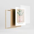 Plakat w ramie 30x40 - Boho Refleksje Natury - gałązki w wazonie, typografia - rama drewno