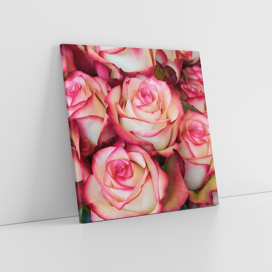 Obraz na płótnie 80x80 - Różany urok - kwiaty, róże