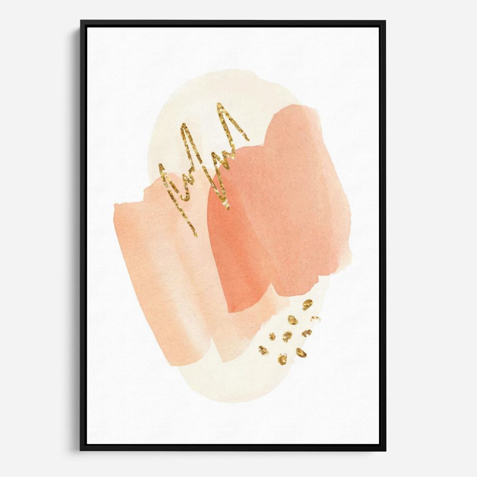 Obraz w ramie 70x100 - Rozbijające Plamy - abstrakcyjne akwarelowe plamy, minimalizm - rama czarna