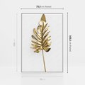 Obraz w ramie 70x100 - Ponadczasowy Urok - złote, liście - rama biała