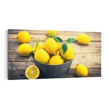 Obraz na płótnie 120x60 - Ożywczy koszyk - cytryny, koszyk