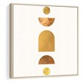 Obraz w ramie 50x50 - Abstrakcyjne Wzory - geometryczne złote kształty, tekstura - rama drewno