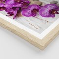 Plakat w ramie 30x40 - Relaksujące spa w otoczeniu orchidei - spa, świece - rama drewno