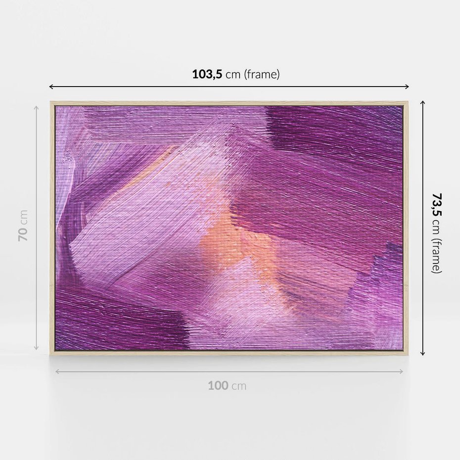 Obraz w ramie 100x70 - Abstrakcyjna gra kolorów - abstrakcja, akwarela - rama drewno