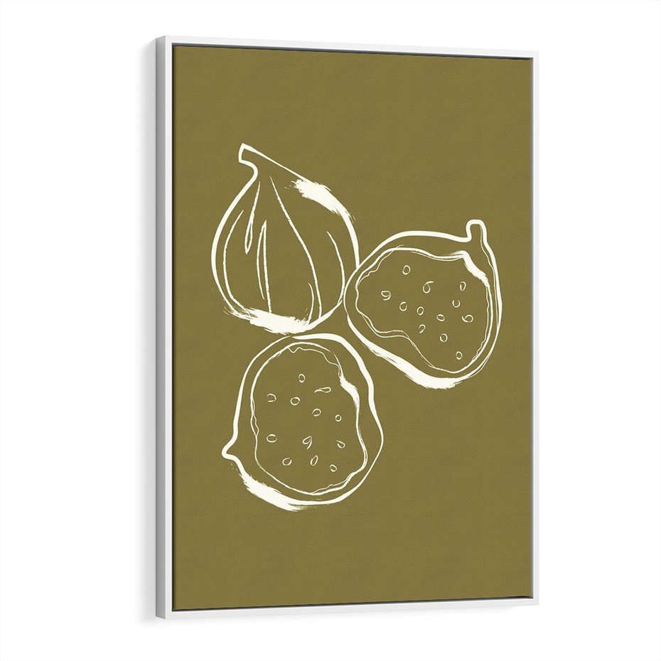 Obraz w ramie 80x120 - Podróżne Barwy - figi, minimalistyczny styl - rama biała