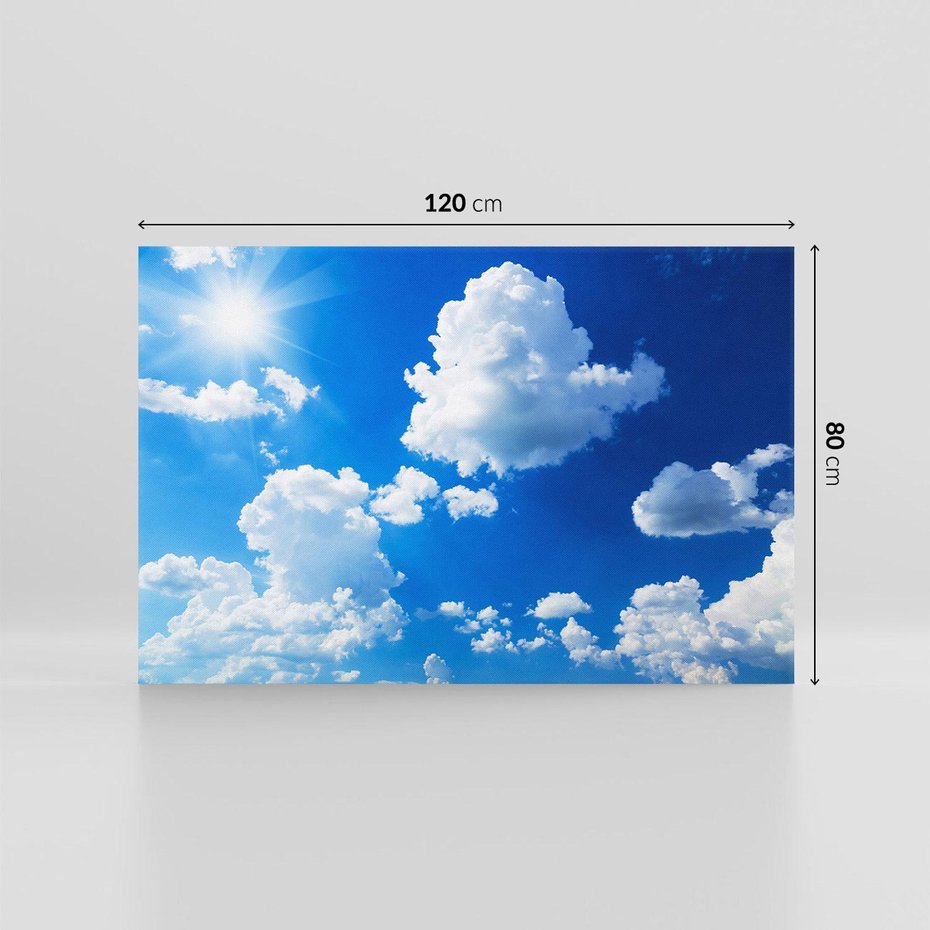 Obraz na płótnie 120x80 - Niebiańska panorama: Słońce, niebo i chmury - niebo, słońce