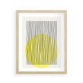 Plakat w ramie 40x50 - Ciepłe Przenikanie - geometria, żółte koło - rama drewno