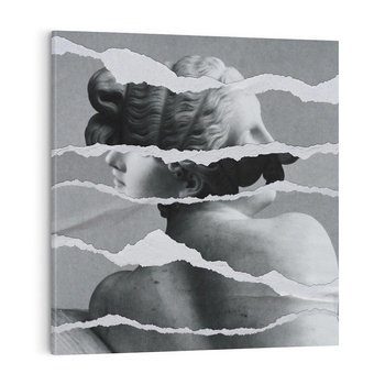 Obraz na płótnie 50x50 - Kolaż z Antyczną Rzeźbą - antyczna rzeźba, kolaż ze zdjęć