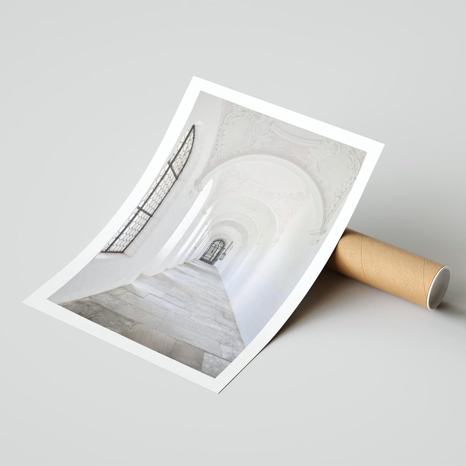 Plakat bez ramy 30x40 - Architektoniczne Przejście - architektura, korytarz