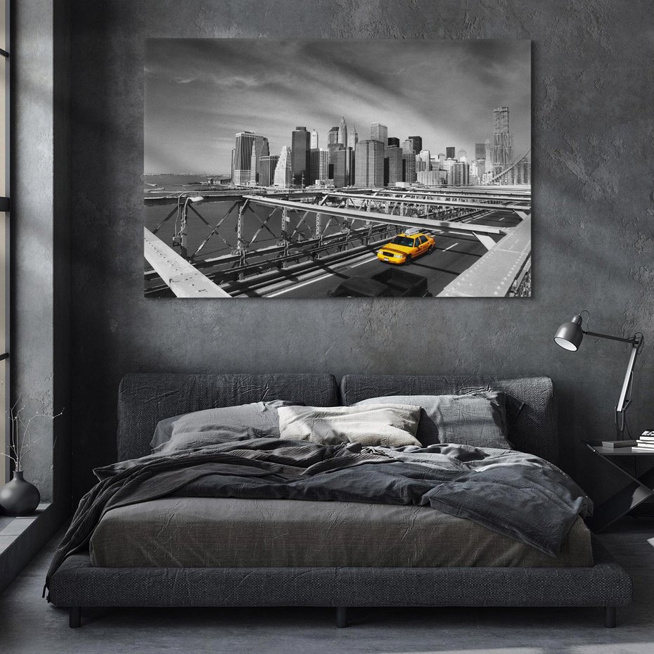 Obraz na płótnie 120x80 - Podróż taksówką przez Nowy Jork - TAXI, miasto