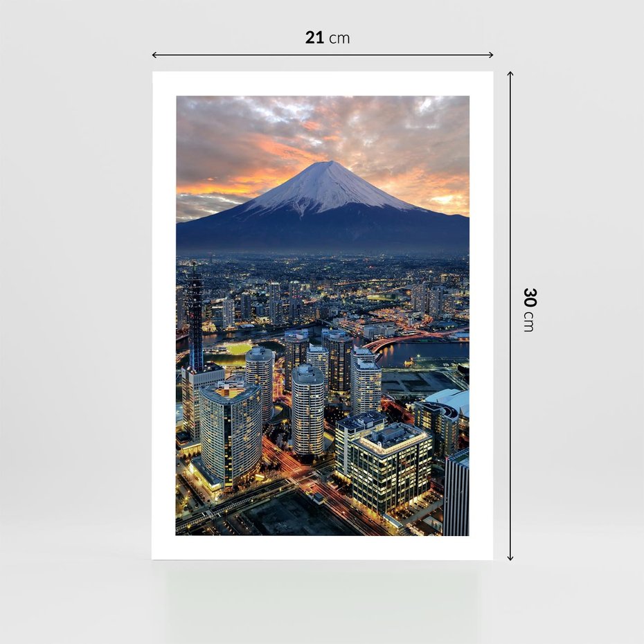 Plakat bez ramy 21x30 - Miasto na Górnym Horyzoncie - miasto, góry