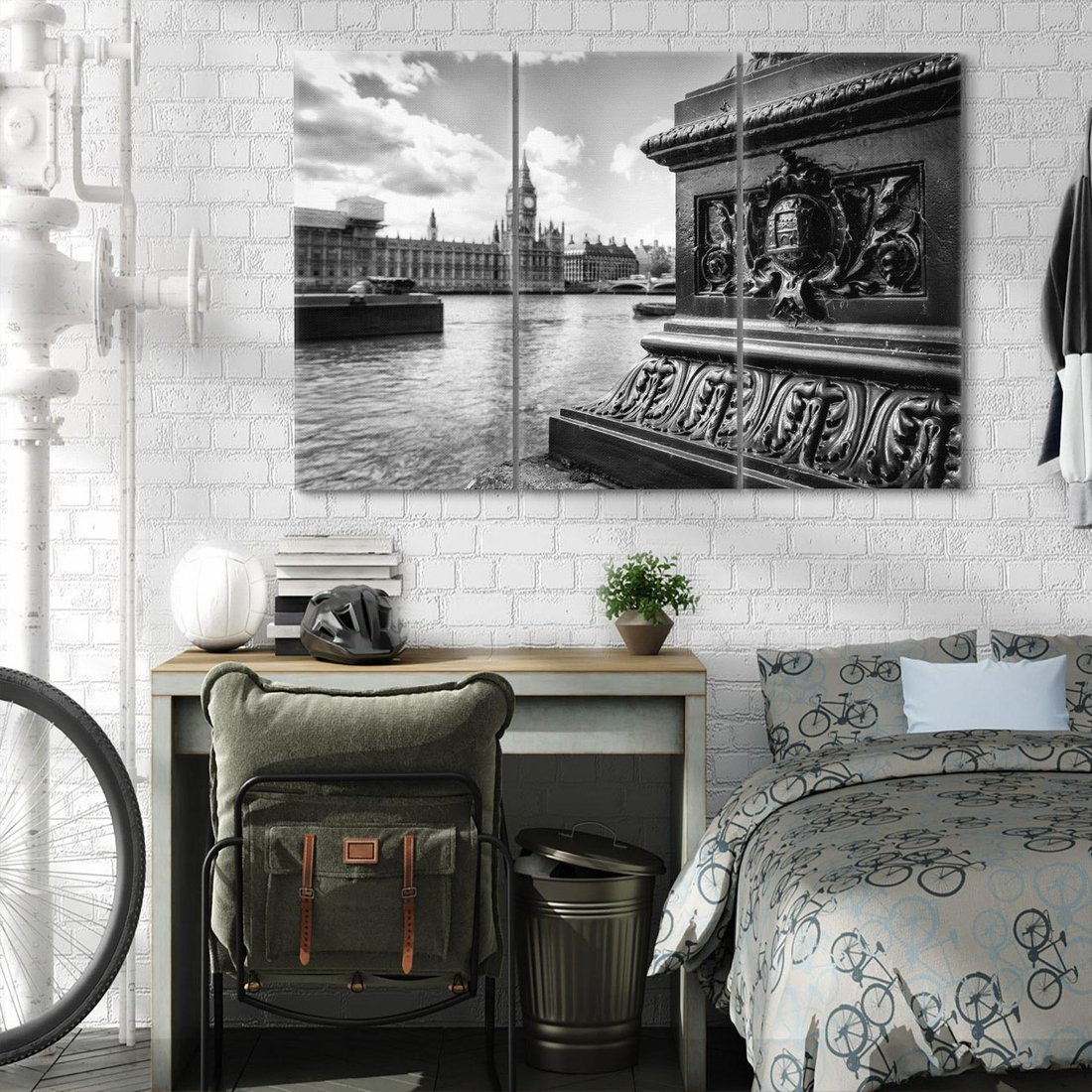 Obraz na płótnie 120x80 - Pejzaż kruchości i siły - Londyn, Tamiza