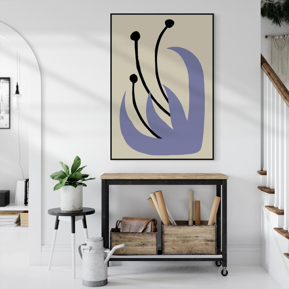 Obraz w ramie 50x70 - Bezgraniczne Przenikanie - minimalizm, boho plakat - rama czarna