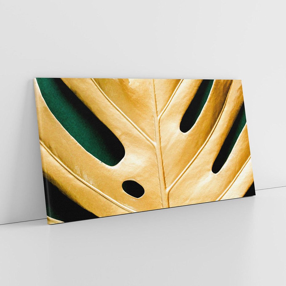 Obraz na płótnie 120x60 - Piękno i Styl - złote, liście