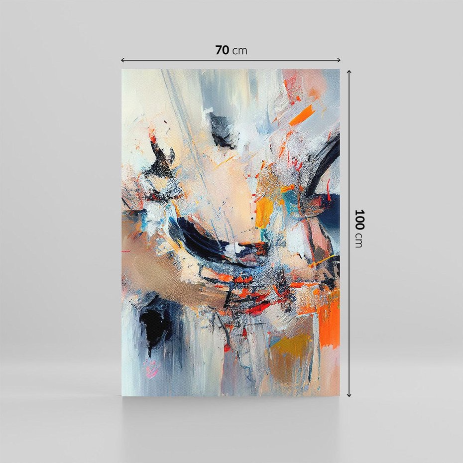 Obraz na płótnie 70x100 - Kontrapunkty zatajonych uczuć - dynamiczna abstrakcja, bałagan na płótnie