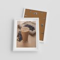 Plakat w ramie 30x40 - Kawa ice coffee: orzeźwiający napój - kawa, ice - rama biała
