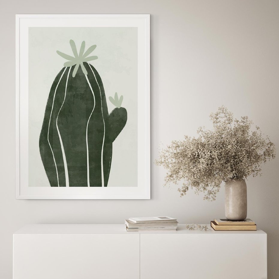 Plakat bez ramy 40x50 - Zieleń Inspirującego Życia - zielony plakat, minimalizm