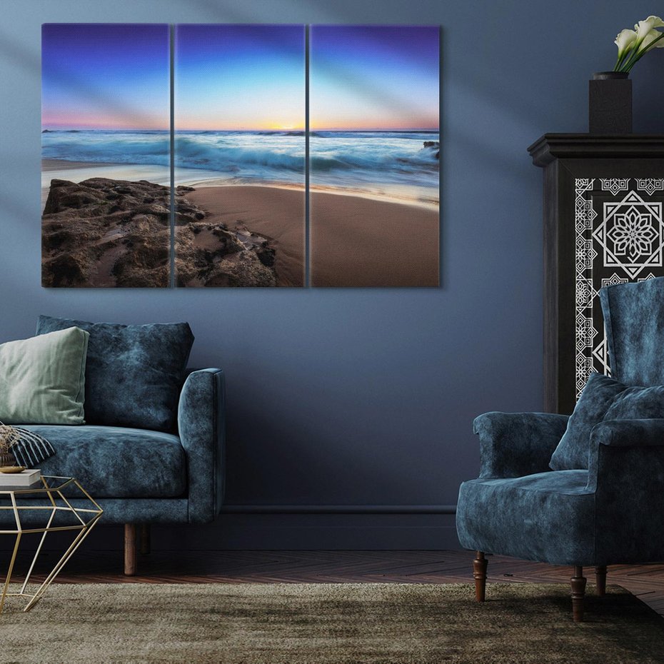 Obraz na płótnie 120x80 - Morze i Plaża - Spokój Oceanicznej Przestrzeni - morze, plaża