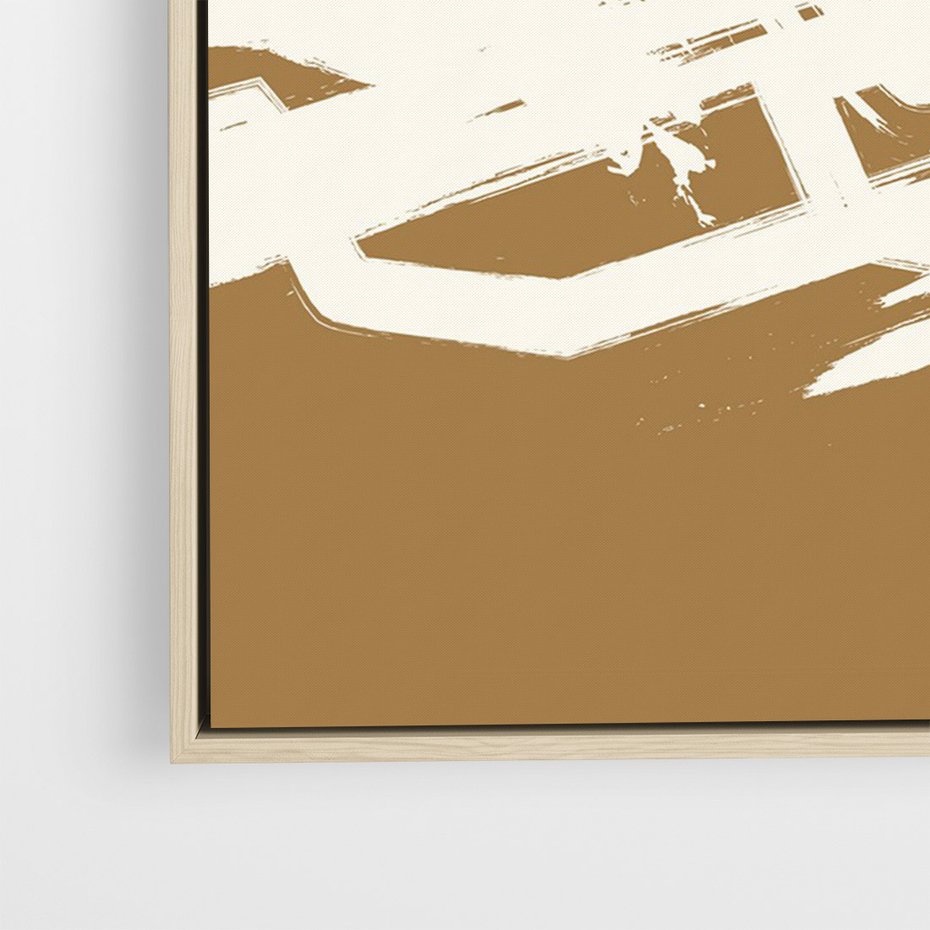 Obraz w ramie 70x100 - Taniec Energii - abstrakcyjne kreski, maźnięcia - rama drewno