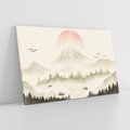 Obraz na płótnie 100x70 - Przyroda Japonii - japońska akwarela, góry