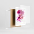 Plakat w ramie 30x40 - Kwiaty abstrakcji - abstrakcja, kwiaty - rama biała