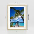 Plakat w ramie 30x40 - Tropikalne palmy nad oceanem - palmy, ocean - rama drewno