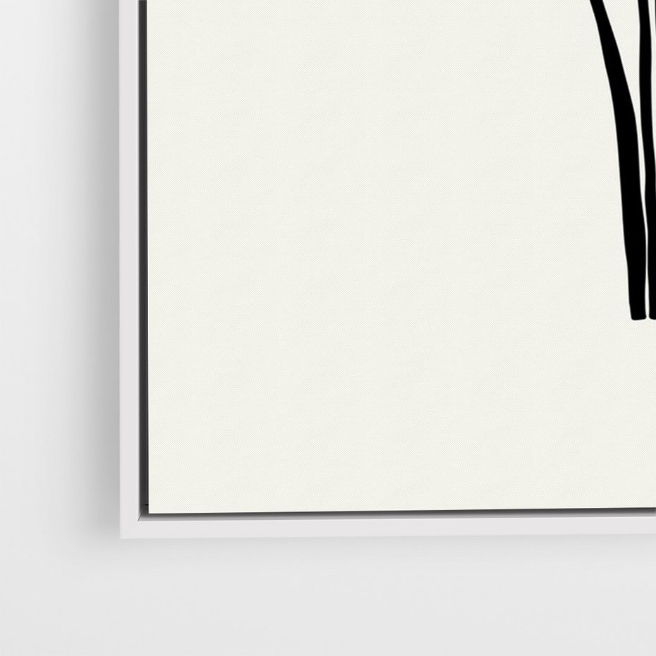 Obraz w ramie 80x120 - Elegancja Palm - nowoczesna sztuka, minimalistyczny styl - rama biała