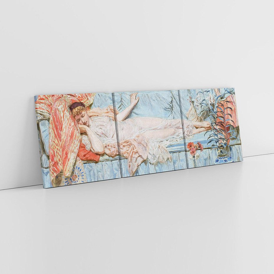 Obraz na płótnie 120x40 - "Lilie" (1866) Albert Joseph Moore - reprodukcja, obraz na płótnie