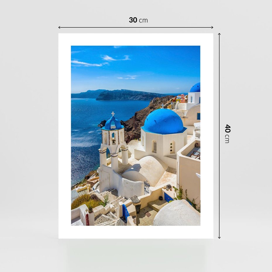 Plakat bez ramy 30x40 - Urokliwy widok na Santorini - Santorini, widok