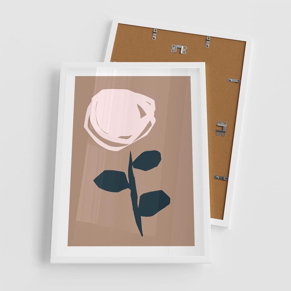 Plakat w ramie 50x70 - Niewytłumaczalne - abstrakcyjny obraz, plakat - rama biała