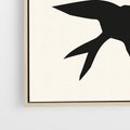 Obraz w ramie 50x50 - Kreatywne Echa - jaskółki, minimalizm - rama drewno