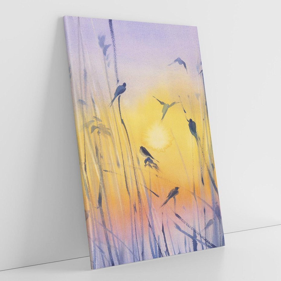 Obraz na płótnie 70x100 - Mistyka Poranka nad Szuwaram - wschód słońca w szuwarach, trawy