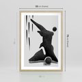 Plakat w ramie 50x70 - Czarno-Biała Grafika Postaci - nowoczesna grafika, plakat - rama drewno
