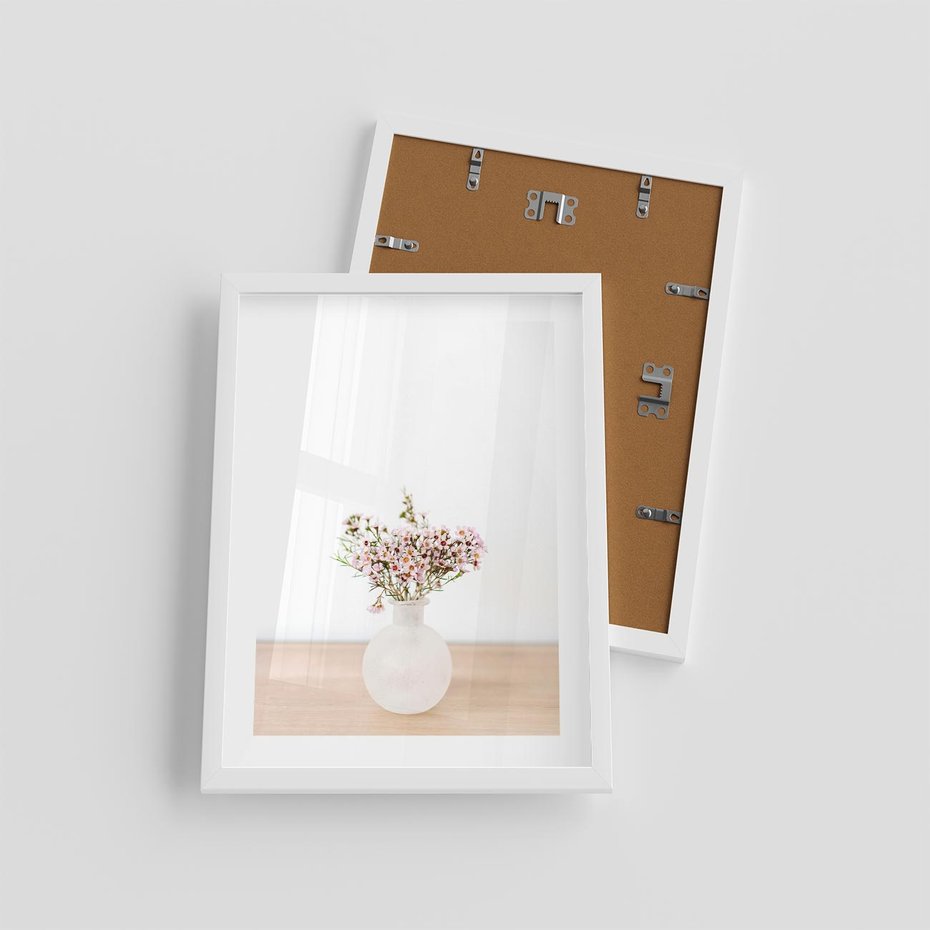 Plakat w ramie 30x40 - Kwiaty w Minimalistycznym Wazonie - kwiaty, wazon - rama biała