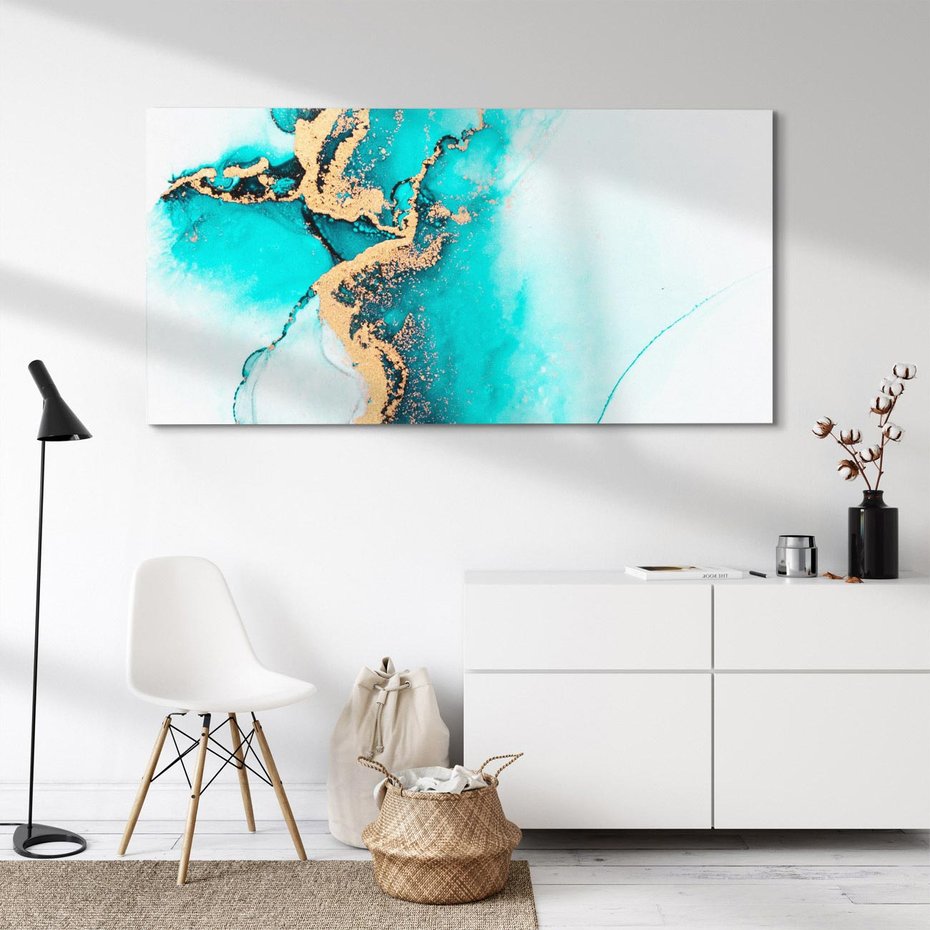 Obraz na płótnie 120x60 - Elegancja i Subtelność - marmur, złoto