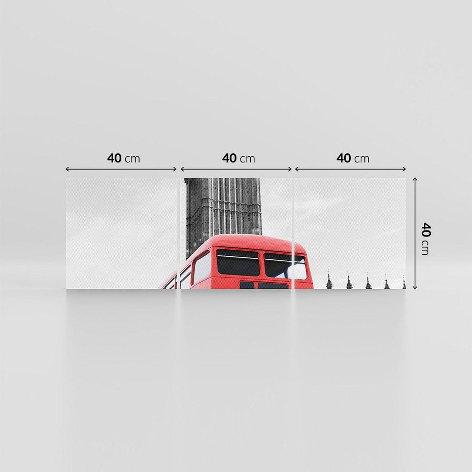 Obraz na płótnie 120x40 - Autobusy w tętniącym życiem Londynie - Londyn, autobus